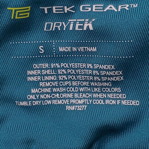 Tek Gear Green Activewear Fitness Tank Top With Padded Shelf Bra, Size S - Picture 14 of 14